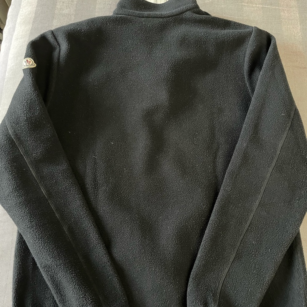 Men's Black Moncler Polar Fleece Zip Sweater - Picture 5 of 6